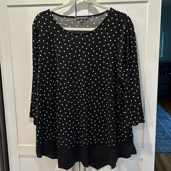 Adrianna Papell Tops - women top black and white polka dot
